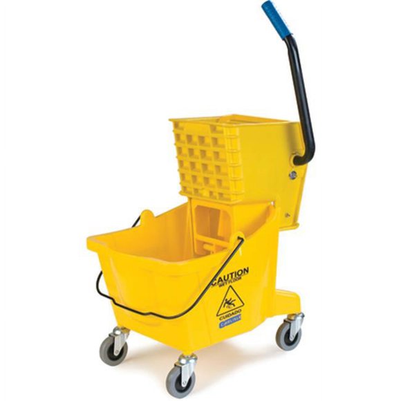 CFS 3690804 16.5 x 16.5 in 26 qt Side Press Bucket with Side Press Wringer Combo - Yellow