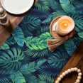thumbnail image 3 of Tropical Plants Table Runner 70 Inches, Summer Watercolor Teal Green Palm Leaves Bed Runner Dresser Scarves Tabletop for Indoor Outdoor Parties/Ceremony/Banquet, 13" x 70", 3 of 9