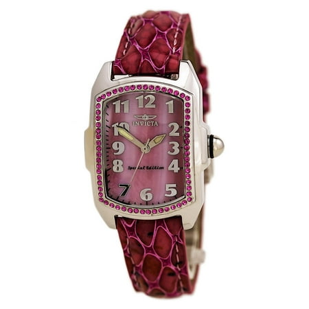 Invicta 10209 Women's Baby Lupah Pink MOP Dial Interchangeable Leather Strap Watch