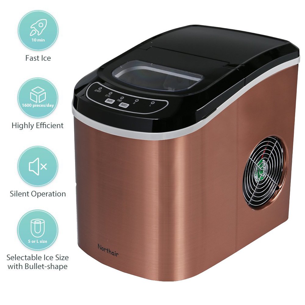 Table Top Ice Maker, Stainless Steel Portable Ice Maker for Countertop