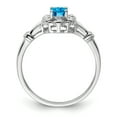thumbnail image 2 of Sterling Silver Rhodium-plated Light Swiss Blue Topaz & Diam. Ring, 2 of 3