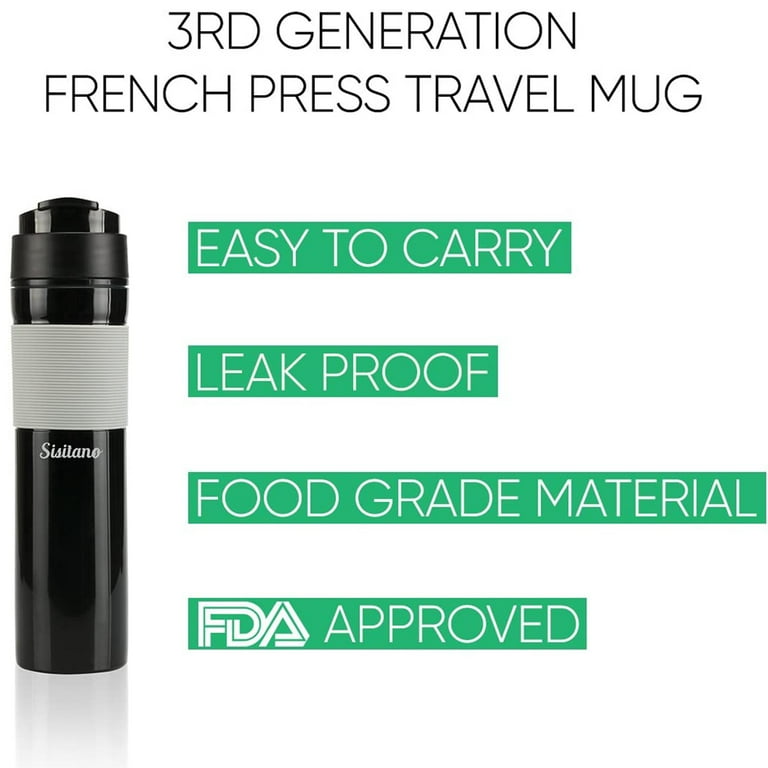 2-in-1 Stainless Steel With French Press System, Portable French Press Travel  Coffee Mug, Press Cup, Leak-proof Stainless Steel - Insulated Cup  High-looking Christmas Gift Portable Sta - Temu