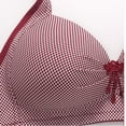 thumbnail image 6 of GUZOM Plus Size 44 Womens Red Wireless Plaid Bra - Nylon Spandex, Adjustable Straps, Comfortable Everyday Lingerie, 6 of 9