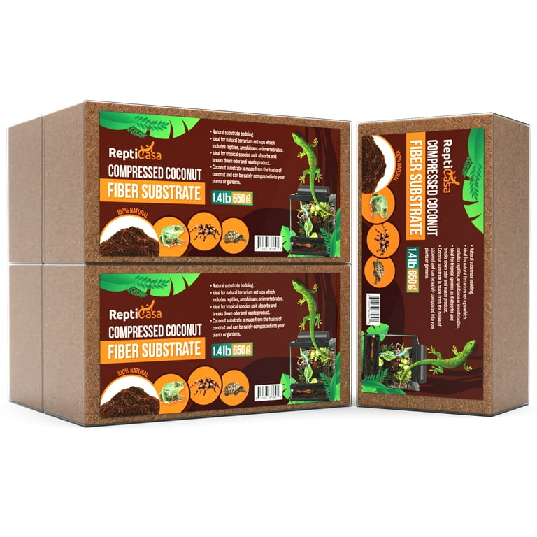 Coconut fiber top bedding for snakes