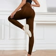 thumbnail image 2 of Scrunch Yoga Leggings for Women Seamless High Waisted Gym Exercise Pants Stretch Butt Lifting Workout Tights Brown, 2 of 4