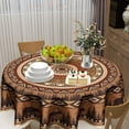 thumbnail image 6 of Rustic Bear Deer Tablecloth Round 60 Inch Ethnic Geometric Circular Waterproof Table Cover for Party Picnic Kitchen Indoor Outdoor Decor, 6 of 6