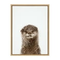 thumbnail image 3 of Kate and Laurel Sylvie Animal Studio Otter Framed Canvas Wall Art by Amy Peterson Art Studio, 18x24 Natural, Modern Animal Portrait Art for Wall, 3 of 7