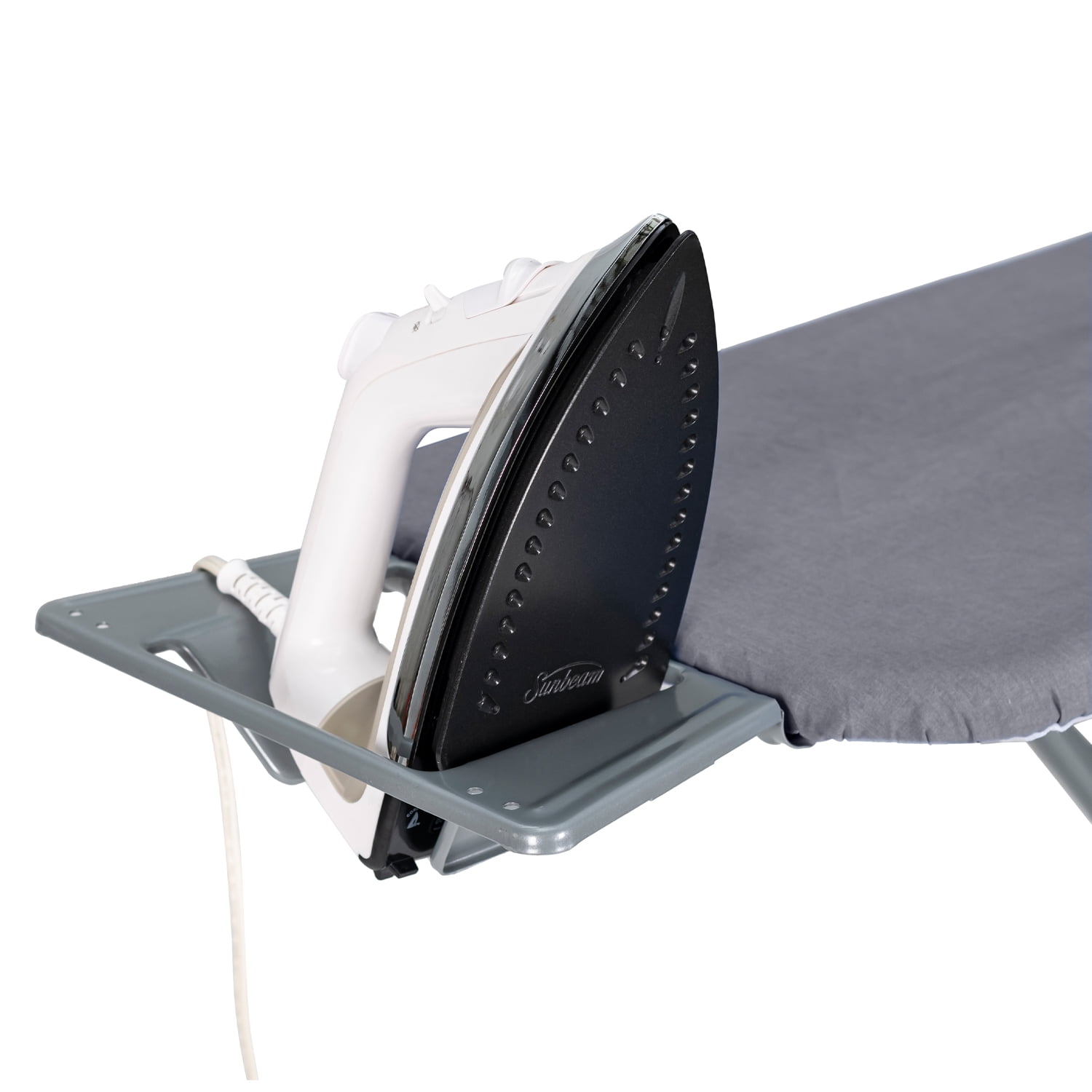 Seymour Home Products Adjustable Freestanding Ironing Board with Mesh Top and Iron Rest, Steel Frame with 100% Cotton Cover, Solid Gray