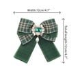 thumbnail image 2 of INSPIRE CHIC Women's Plaid Necktie Bowtie Lace Brooch Checked Pins Bow Tie Green, 2 of 4