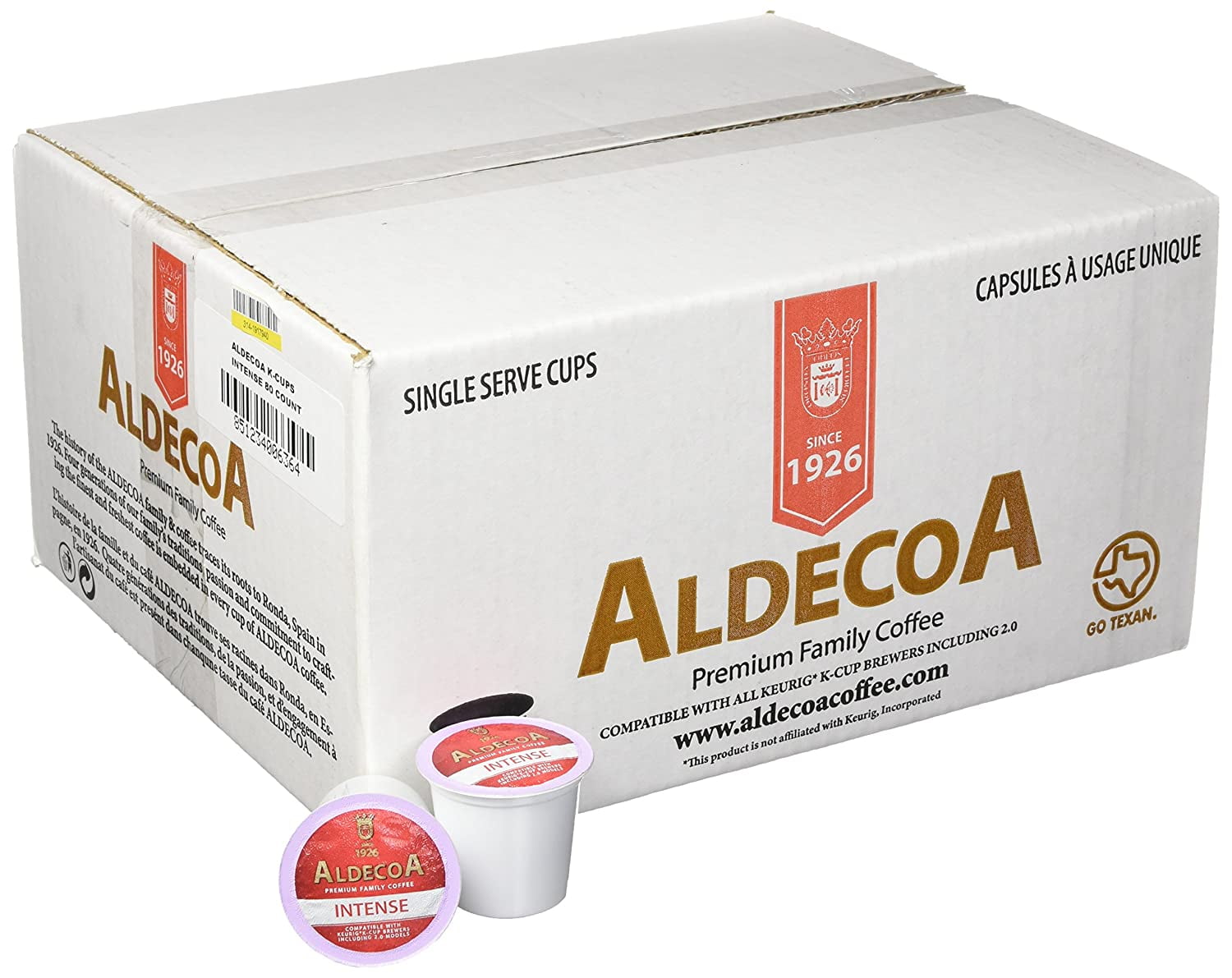 Aldecoa Intense Roast Coffee Pods, Bold, Smooth & Full-Bodied Flavor | 80 Count Compatible K-Cups