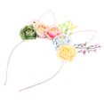 thumbnail image 3 of KAKOWELY Diadema con orejas de gato y flores, ideal para cosplay, fiestas y cosplay., 3 of 5