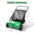 thumbnail image 6 of 26-Inch Push Lawn Sweeper with 4 Spinning Brushes, 7 Cu. Ft. Mesh Hopper and Adjustable Height Setting, 6 of 8