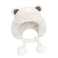 thumbnail image 3 of Gorro de invierno de felpa para mujer, gorro cálido con orejeras, protección para los oídos, tendencia, gorro de para monopatín, esquí, niñas Blanco, 3 of 7