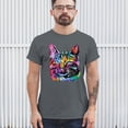 thumbnail image 3 of Tee Hunt Dean Russo Thoughtful Cat T-Shirt Colorful Pet Kitten Eyes Men's Tee, Charcoal, 5X-Large, 3 of 5