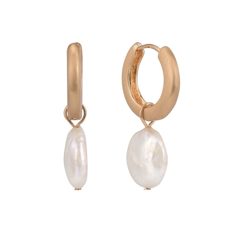 Two-Tone Teardrop Huggie Earring Two-Tone Teardrop Huggie Earring