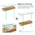 thumbnail image 4 of Ivinta Modern Console Table, Brown - Wood and Glass Entryway Sofa Desk with Storage, 4 of 10