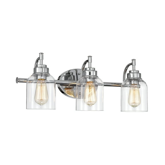 CHLOE Adair Transitional 3 Light Chrome Bath Vanity Fixture 24" Wide