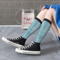 thumbnail image 5 of Naloa Turquoise Wooden1 Knee Socks, High Socks Long Stretchy Sock Women Knee High Stocking, Long Socks for Women, 5 of 6