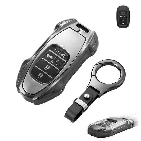 for Honda Key Fob Cover with Keychain Zinc Alloy Metal Key Fob Case Compatible with 2022 2023 2024 2025 Accord Civic CR-V HR-V Pilot Metal Keychain
