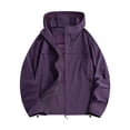 thumbnail image 5 of Mens Windbreak Lightweight Sun Protection Running Jackets with Zip Pocket, Workout Track Hoodie Athletic Gym Sweatshirts Men Purple, 5 of 9