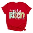 thumbnail image 3 of Alun Happy Easter Graphic T Shirts for Holiday Festival Celebration Cute Bunny Rabbit Design Casual Comfortable Soft Tee 2026 Summer Casual Breathable Daily Wear Tops 3-Red M, 3 of 3