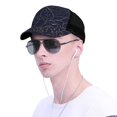 thumbnail image 4 of Lsque Copper-Gold Gloss Outline Navy Dark Blue Printed Trucker Hat - Baseball Cap for Men Women - Breathable Mesh Side, Adjustable Fit - for Casual Wear, 4 of 7