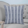 thumbnail image 4 of 24x24 Pillow Covers Set of 2, Navy Blue Botanical Square Throw Pillow Covers for Couch/Sofa/Living Room, Modern Farmhouse Striped Decorative Soft Pillowcases for Couch Throw Pillows, 4 of 7