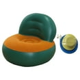 thumbnail image 4 of Sofá inflable individual con bomba, sofá de aire suave para uso en exteriores e interiores. Verde y naranja, 4 of 9