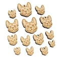 thumbnail image 1 of Frenchie French Bulldog Dog Head Wood Mini Charms Shapes DIY Craft Jewelry - No Hole - 30mm (6pcs), 1 of 7