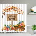thumbnail image 5 of Maple Pumpkin Truck Shower Curtains Autumn Thanksgiving Theme Bathroom ration Design Fall Yellow Leaves Bathroom Curtain, 5 of 7