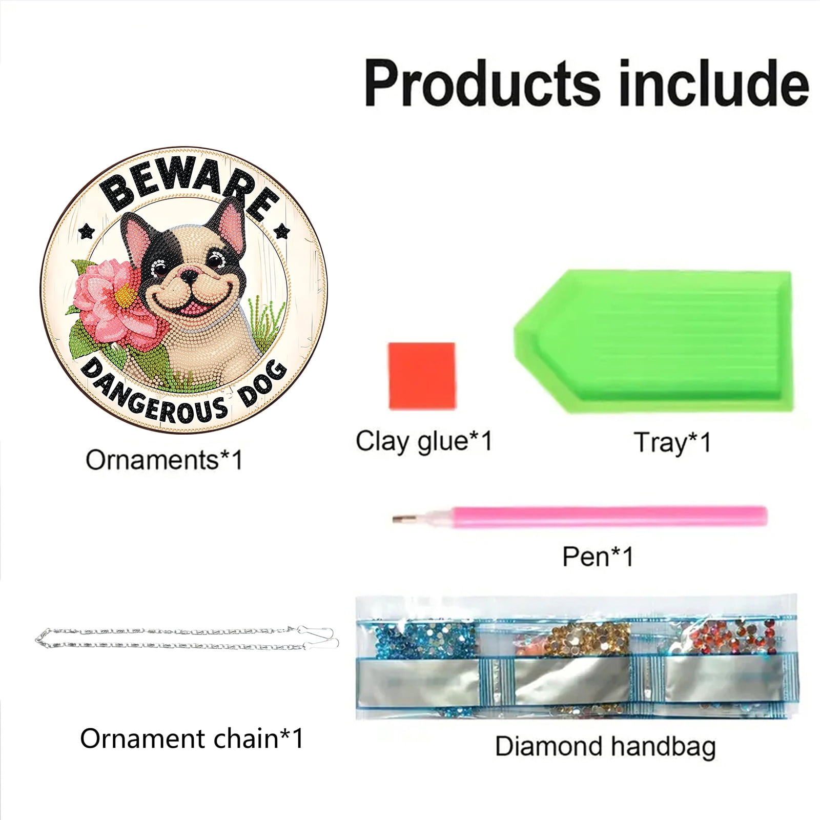 FLOPESN DIY Diamond Art Painting Creative,9.84*9.84in Dog Design, Acrylic Material Irregular Shape Home Decoration Pendant