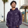 thumbnail image 4 of Dalix Ghost Embroidery Washed Hoodie Sweatshirt Fleece Relaxed Fit Lounge Mens in Purple M Medium, 4 of 5