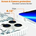 thumbnail image 5 of NIFFPD iPhone 13 Pro Case with Screen Protector+ Camera Lens Protector Clear with Flowers Design Soft & Flexible TPU Shockproof Magnolia White, 5 of 7