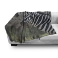 thumbnail image 3 of African Soft Flannel Fleece Throw Blanket, Zebra in Serengati National Park Safari Animal in Desert Picture, Cozy Plush for Indoor and Outdoor Use, 50" x 70", Black White Reseda Green, by Ambesonne, 3 of 6