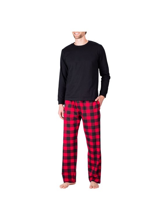 Adult Mens 2 Piece Long Sleeve Flannel Pajama Set (Sizes S-XL)