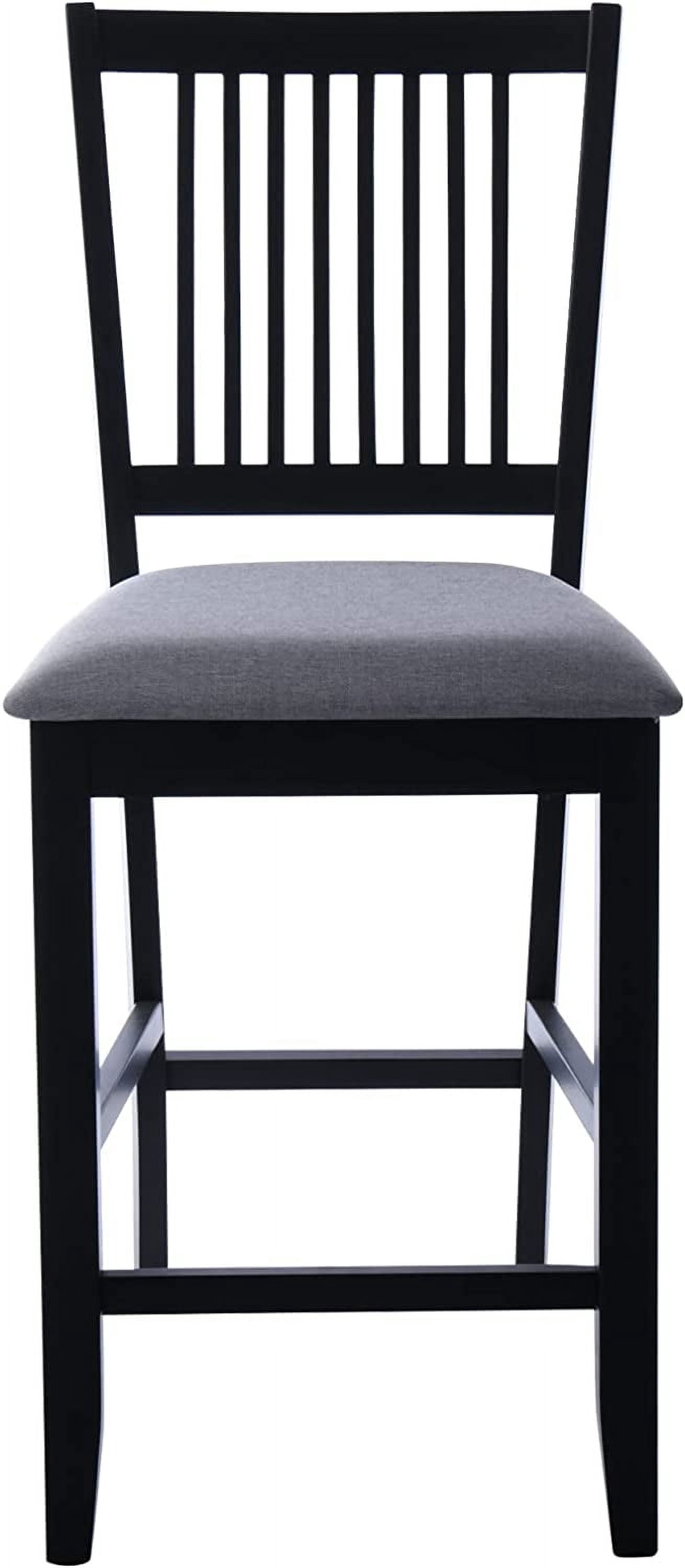 Duhome Wood Bar Stools Set of 2, Counter Height Chairs Farmhouse Counter Stools with Upholstered Seat Bar Stool for Kitchen Island, Black