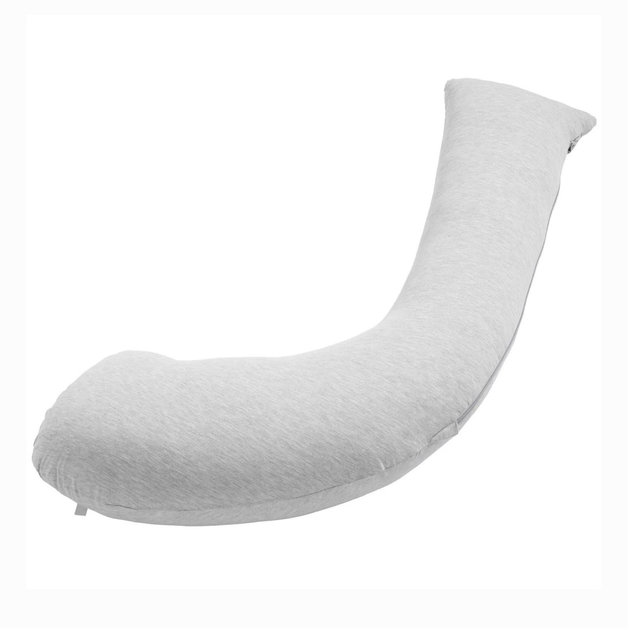 L-Shaped Pregnancy Body Pillow for Side Sleeping, Soft Maternity Pillow with Washable Jersey Cover for Head, Neck & Belly Support