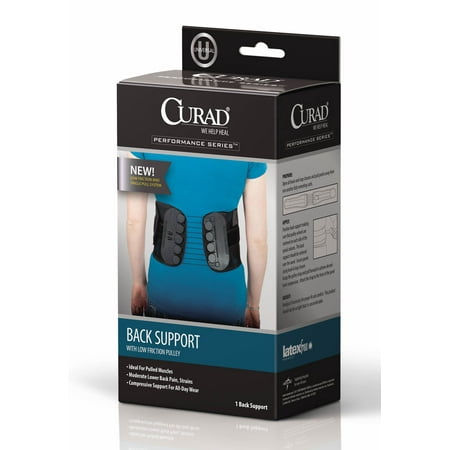 Curad Back Support with Low Friction Pulley, Black, Universal