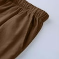 thumbnail image 5 of Men's Linen Pants Casual Beach Yoga Wide Leg Loose Fit Drawstring Elastic Waist Straight Trousers with Pockets Brown, 5 of 5
