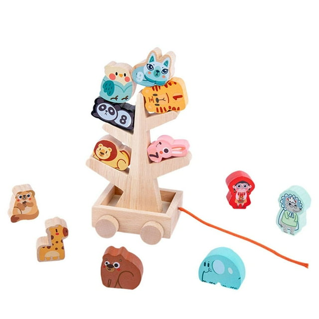 Juego De Apilador De Equilibrio, Bloques De Construcción, Juguete De Aprendizaje Temprano Con Bolsa De Almacenamiento