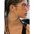 thumbnail image 3 of Bestyle Large Cross Hoop Earrings for Women 80mm Oversized Lightweight Stainless Steel Earrings Gifts for Girlfriend Daughter Mom Wife, 3 of 9