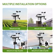 Newentor Weather Station with Solar Powered Outdoor Sensor, 6-in-1 Weather Station with Color Display for Temperature Humidity, Rain Gauge, Wind Speed, Weather Forecast (No Wifi)