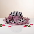 thumbnail image 5 of Vjnyvs Europe Style Sun Hat Women Organza Polka Dots Hat Wide Brim Floral Hat Elegant Spring Cap UV Protection Caps for Travel, 5 of 7