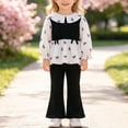 thumbnail image 2 of Mnyotv Girls' Fall Winter Outfits Ruffle Long Sleeved Sweatshirts and Ribbed Pants 2Pcs Sets Size 9-12 Months, 2 of 6