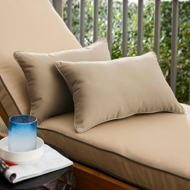 Sunbrella Beige Indoor/ Outdoor Pillow Set, 12 in x 18 in