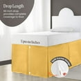 thumbnail image 4 of 46 Inch Drop Full XL Size Dorm Bed Golden Solid Bed Skirt Lightweight Pleated Pattern Split Corner Premium Hotal Quality With Flexible Elastic & Fade Resistent, 4 of 6