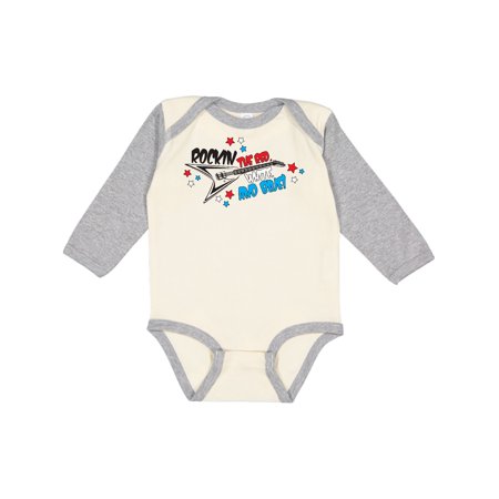 

Inktastic Rocking the Red White and Blue Gift Baby Boy or Baby Girl Long Sleeve Bodysuit