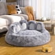 thumbnail image 1 of Super Fluffy Dog Bed PET House Sofa Washable Long Plush Outdoor Large Pet Cat Dog Bed Warm Mat Portable Cat Supplies Donut Bed ShopWise Round, 1 of 8