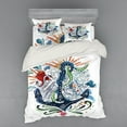 thumbnail image 2 of Ambesonne Colorful Bedding Set 3 Pcs, Ship Anchor with Sun, Twin XL, Multicolor, 2 of 3
