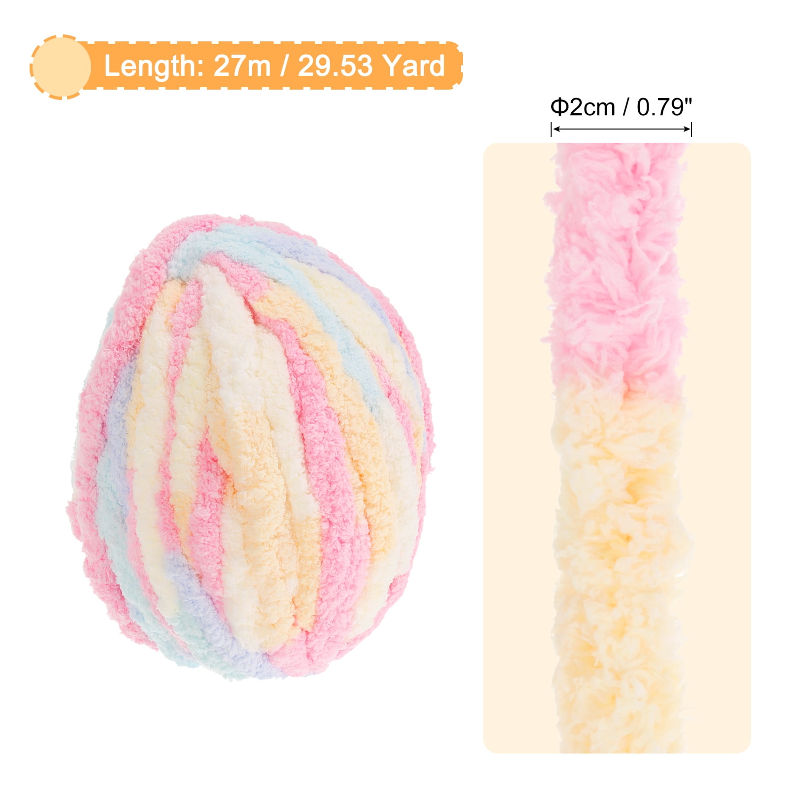 Chunky Yarn, 1Pcs Polyester Blanket Yarn, DIY Thick Chenille Yarn for Crocheting Blankets (Colorful Pink)